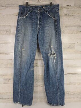 VINTAGE Y2K ABERCROMBIE AND FITCH MECHANIC JEANS MEN'S SIZE 34x33 ACTUAL MEASURE